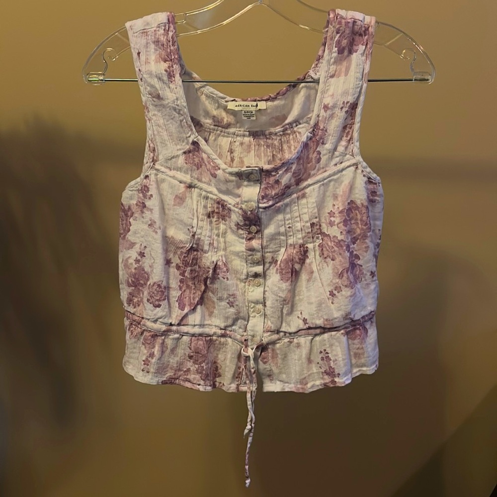 American Eagle Tank Floral Blouse (S)